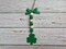 Shamrock canister bead garland, green clover, March tiered tray accent. Gift for Irish family, hutch decor, green mini wood bead garland product 5